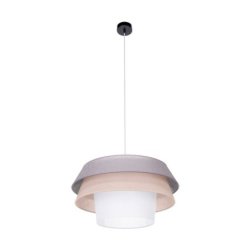 Amar Lampa Wisząca 1xE27 Max.60W Czarny/Transparentny PVC/Grafitowy-Różowy-Biały