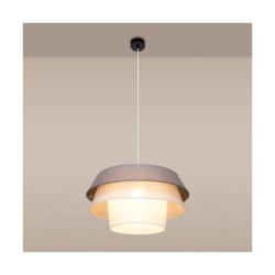 Amar Lampa Wisząca 1xE27 Max.60W Czarny/Transparentny PVC/Grafitowy-Różowy-Biały