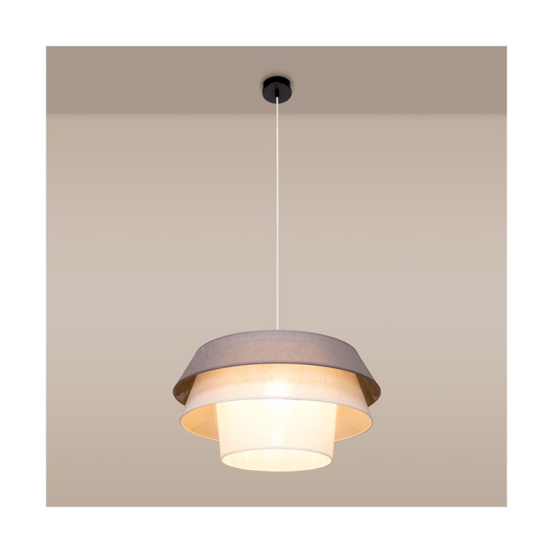 Amar Lampa Wisząca 1xE27 Max.60W Czarny/Transparentny PVC/Grafitowy-Różowy-Biały