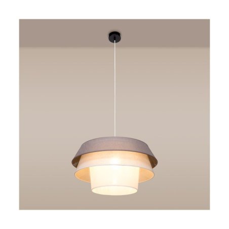 Amar Lampa Wisząca 1xE27 Max.60W Czarny/Transparentny PVC/Grafitowy-Różowy-Biały