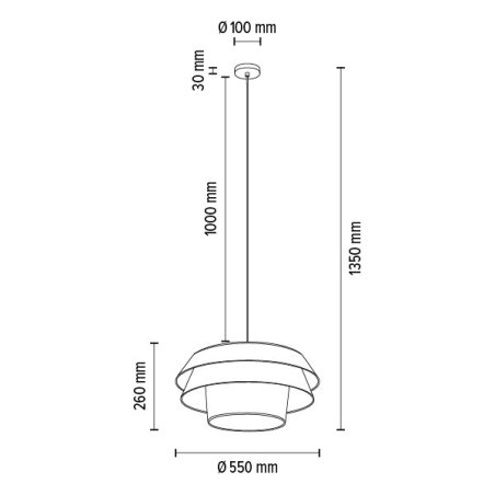 Amar Lampa Wisząca 1xE27 Max.60W Czarny/Transparentny PVC/Grafitowy-Różowy-Biały
