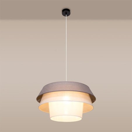 Amar Lampa Wisząca 1xE27 Max.60W Czarny/Transparentny PVC/Grafitowy-Szary-Biały