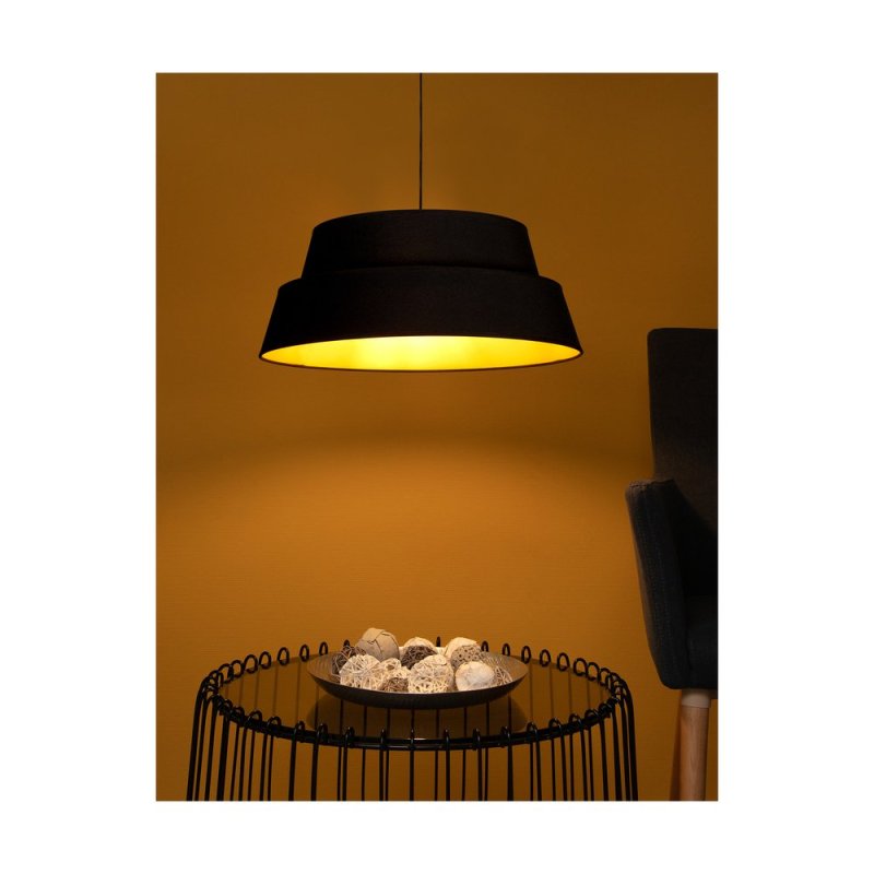 Preto Gold Lampa Wisząca 1xE27 Max.60W Czarny/Czarny/Czarny-Złoty