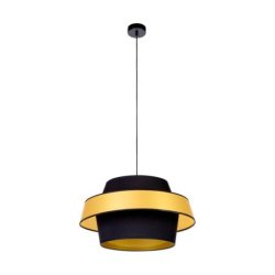 Preto Gold Lampa Wisząca 1xE27 Max.60W Czarny/Czarny/Czarny-Złoty