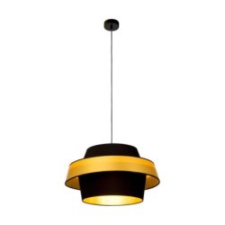 Preto Gold Lampa Wisząca 1xE27 Max.60W Czarny/Czarny/Czarny-Złoty