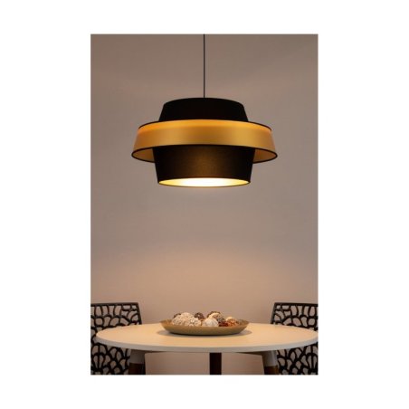 Preto Gold Lampa Wisząca 1xE27 Max.60W Czarny/Czarny/Czarny-Złoty