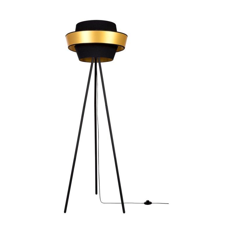Preto Gold Lampa Podłogowa 1xE27 Max.40W Czarny/Czarny-Złoty