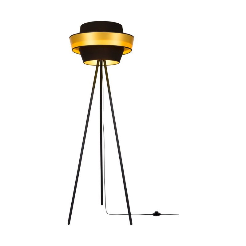 Preto Gold Lampa Podłogowa 1xE27 Max.40W Czarny/Czarny-Złoty