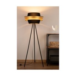 Preto Gold Lampa Podłogowa 1xE27 Max.40W Czarny/Czarny-Złoty