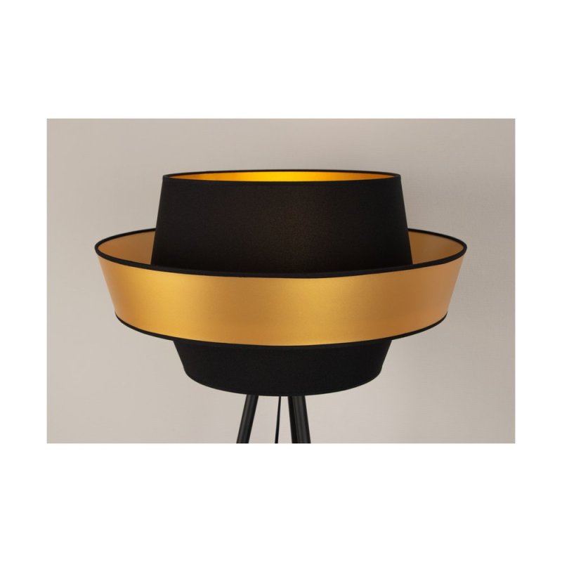 Preto Gold Lampa Podłogowa 1xE27 Max.40W Czarny/Czarny-Złoty