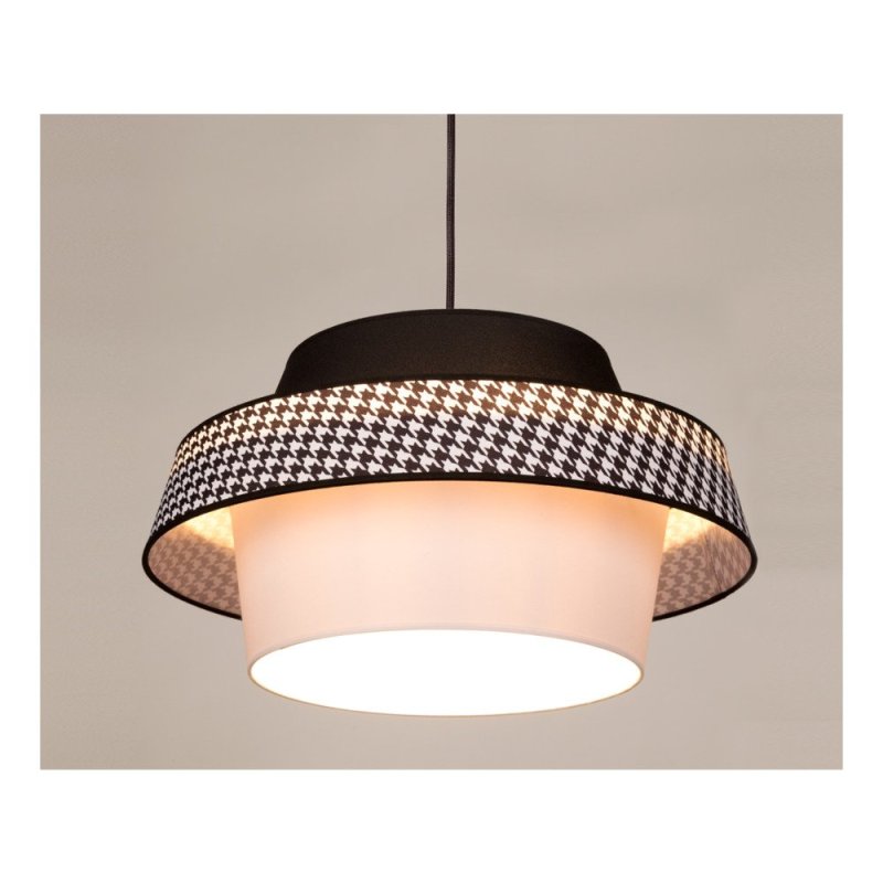 Preto Pepito Lampa Wisząca 1xE27 Max.60W Czarny/Czarny/Pepitka-Czarny-Biały