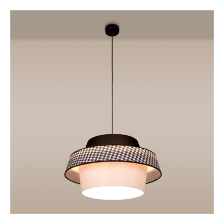 Preto Pepito Lampa Wisząca 1xE27 Max.60W Czarny/Czarny/Pepitka-Czarny-Biały