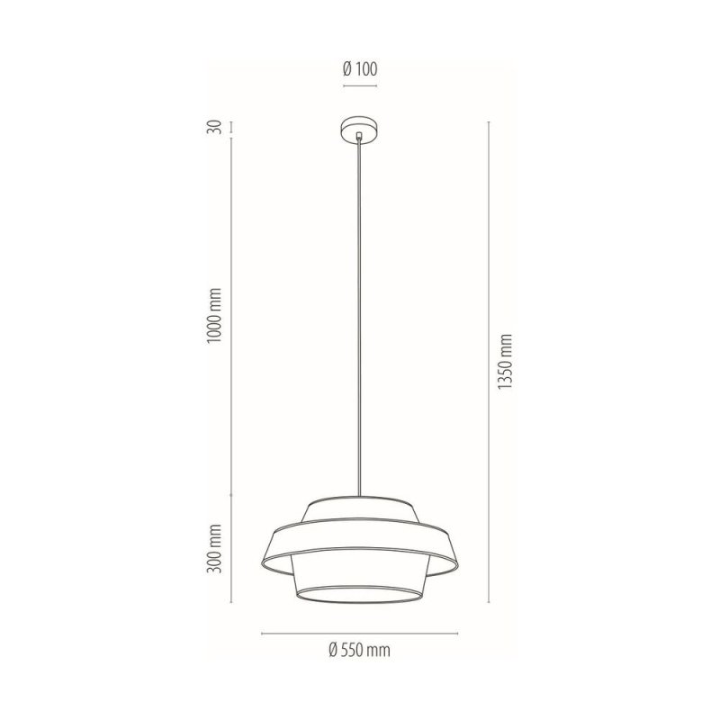 Preto Pepito Lampa Wisząca 1xE27 Max.60W Czarny/Czarny/Pepitka-Czarny-Biały