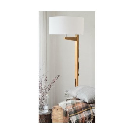 Alina Lampa Podłogowa 1xE27 Max.60W Czarny/Dąb Olejowany/Biały