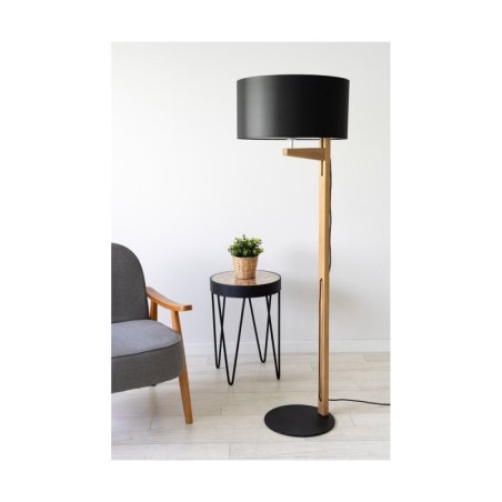 Alina Lampa Podłogowa 1xE27 Max.60W Czarny/Dąb Olejowany/Czarny