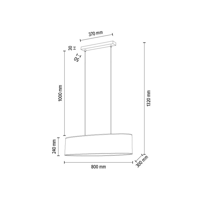 Dove Lampa Wisząca 2xE27 Max.40W Czarny/Transparentny PVC/Czarny