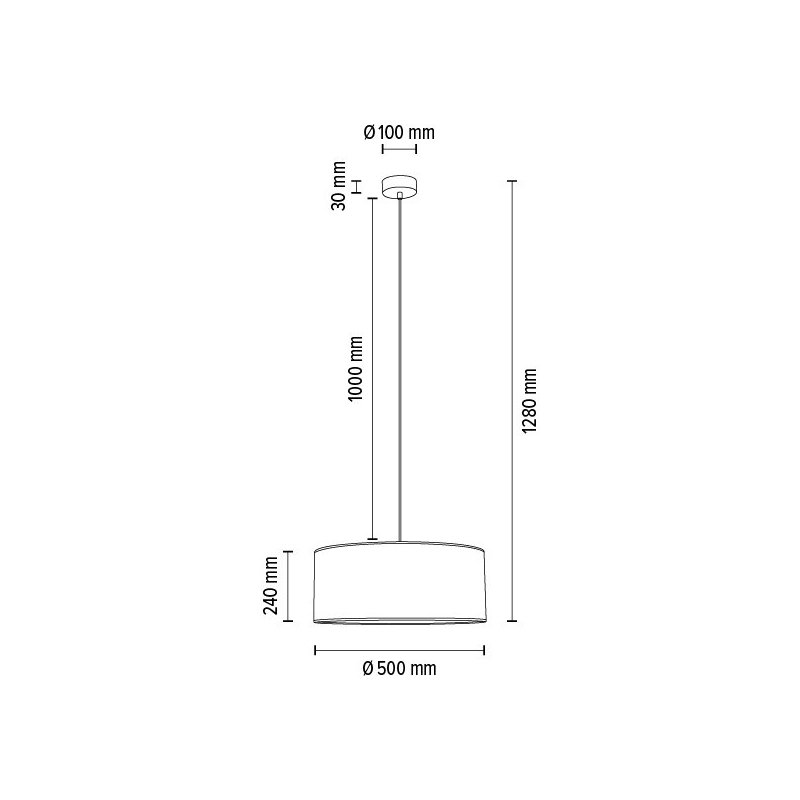 Dove Lampa Wisząca 1xE27 Max.60W Dąb Olejowany/Transparentny PVC/Szary