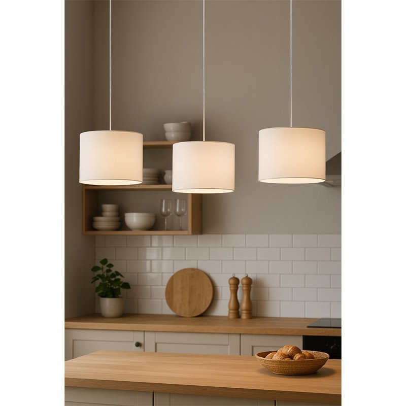 Dove Lampa Wisząca 3xE27 Max.40W Chrom/Transparentny PVC/Biały