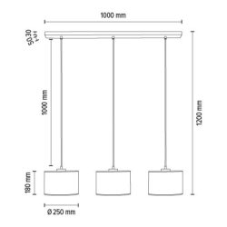 Dove Lampa Wisząca 3xE27 Max.40W Chrom/Transparentny PVC/Biały