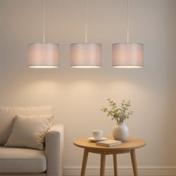 Dove Lampa Wisząca 3xE27 Max.40W Chrom/Transparentny PVC/Szary