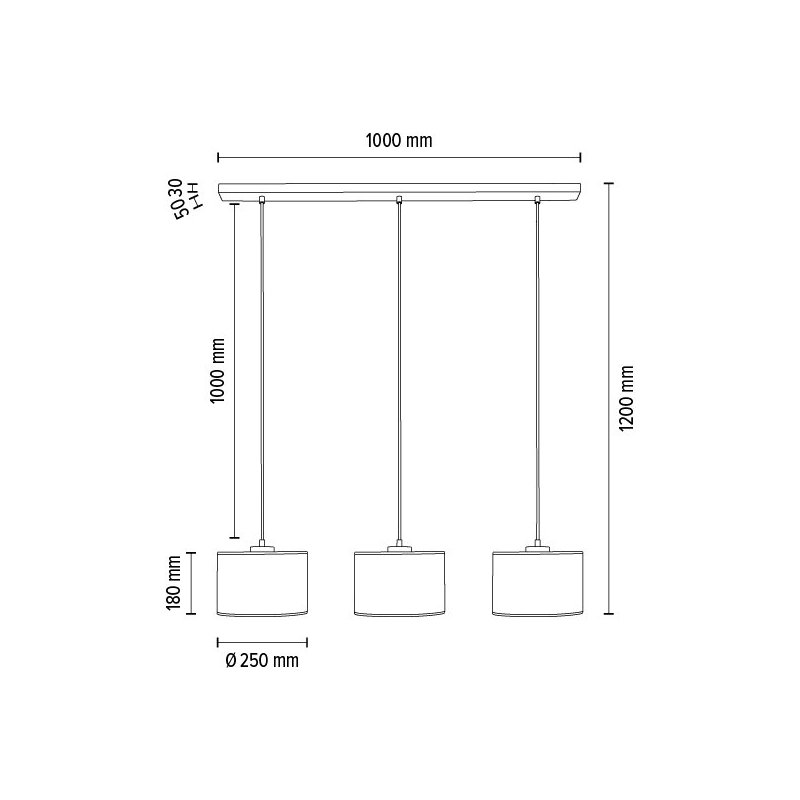 Dove Lampa Wisząca 3xE27 Max.40W Chrom/Transparentny PVC/Szary