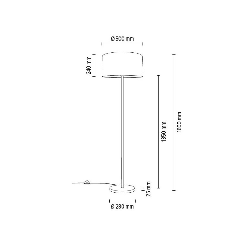 Dove Lampa Podłogowa 1xE27 Max.60W Chrom/Transparentny PVC/Szary