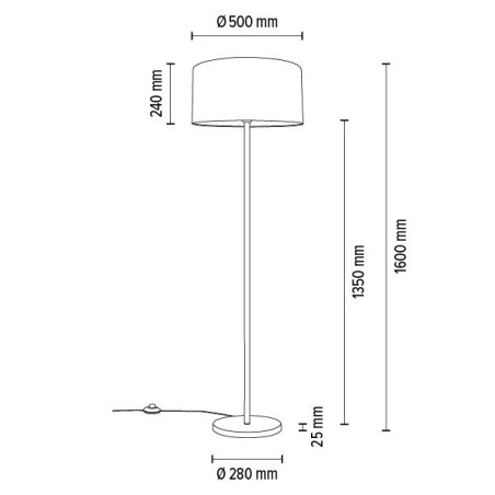 Dove Lampa Podłogowa 1xE27 Max.60W Chrom/Transparentny PVC/Szary
