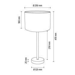 Dove Lampa Stołowa 1xE27 Max.40W Chrom/Transparentny PVC/Szary
