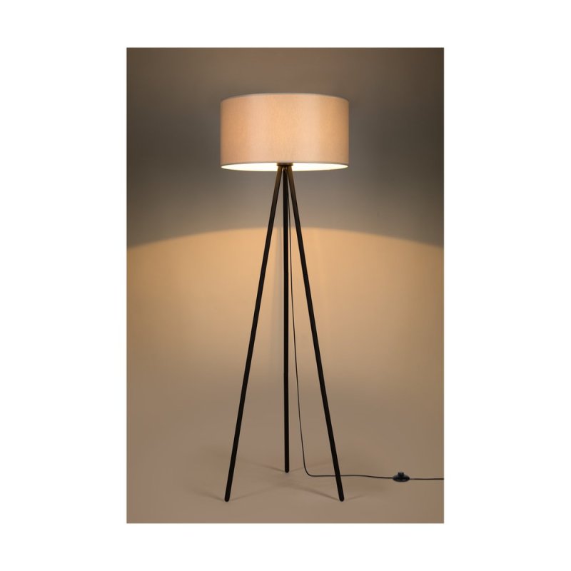 Dove Lampa Podłogowa 1xE27 Max.40W Czarny/Czarny PVC/Szary