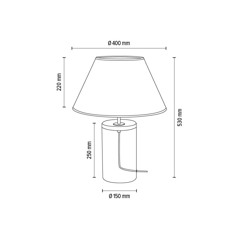 Dove Lampa Stołowa 1xE27 Max.40W Transparentny/Czarny/Szary