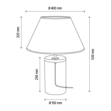 Dove Lampa Stołowa 1xE27 Max.40W Transparentny/Czarny/Szary