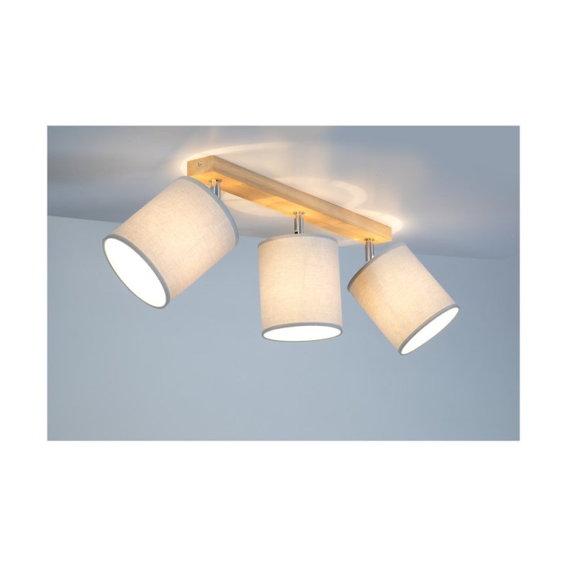Aprillia Lampa Sufitowa 3xE27 Max.25W Dąb Olejowany/Szary