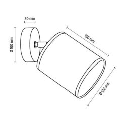 Aprillia Kinkiet 1xE27 Max.25W Czarny/Chrom/Szary