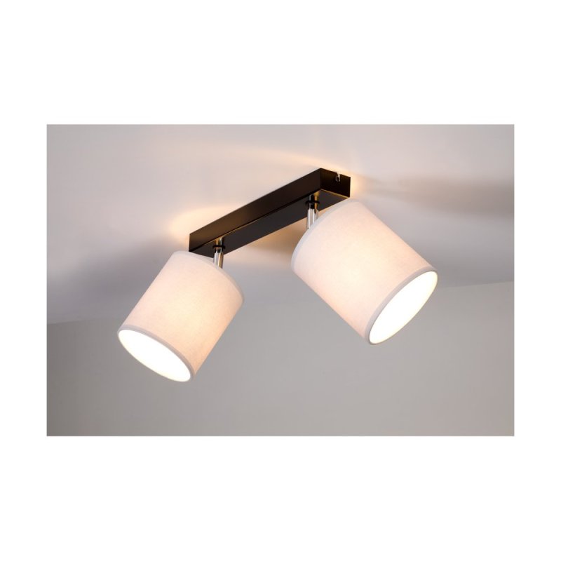 Aprillia Lampa Sufitowa 2xE27 Max.25W Czarny/Chrom/Szary