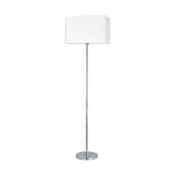 Cadre Lampa Podłogowa 1xE27 Max.40W Chrom/Transparentny PVC/Biały