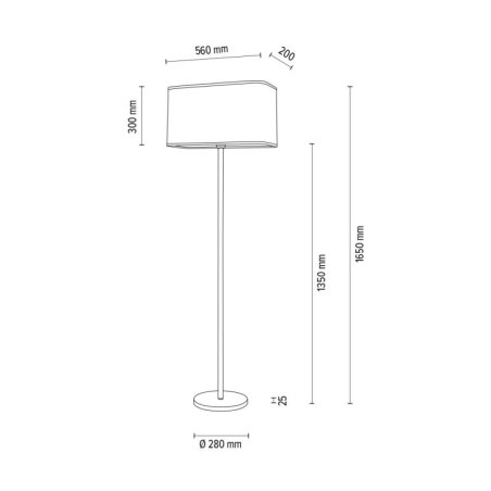 Cadre Lampa Podłogowa 1xE27 Max.40W Chrom/Transparentny PVC/Biały