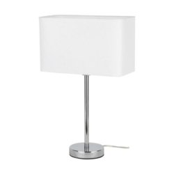 Cadre Lampa Stołowa 1xE27 Max.25W Chrom/Transparentny PVC/Biały