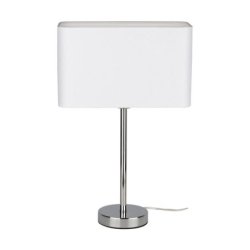 Cadre Lampa Stołowa 1xE27 Max.25W Chrom/Transparentny PVC/Biały