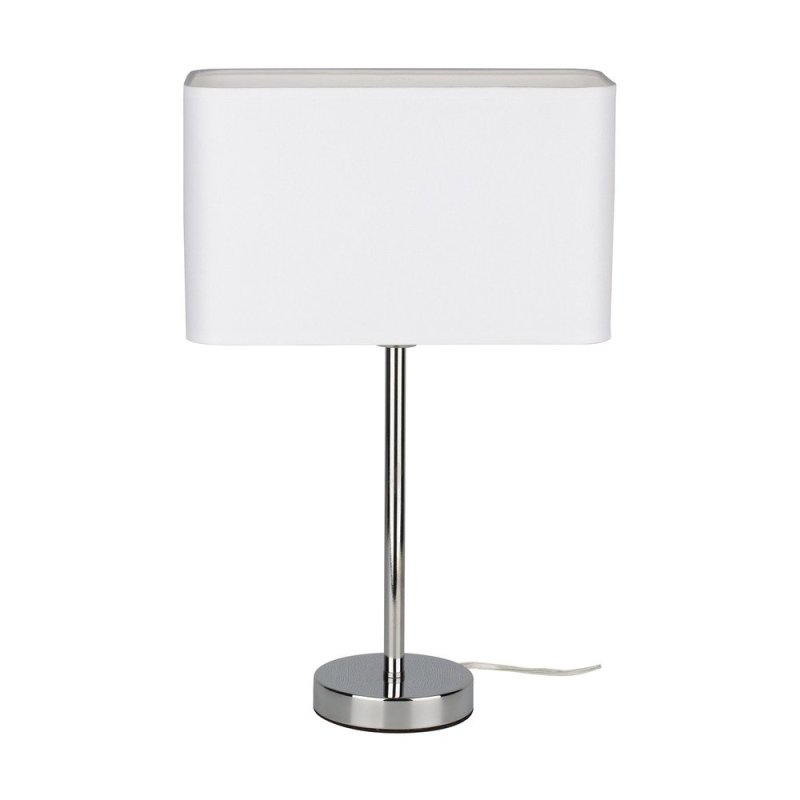 Cadre Lampa Stołowa 1xE27 Max.25W Chrom/Transparentny PVC/Biały