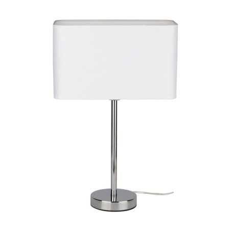 Cadre Lampa Stołowa 1xE27 Max.25W Chrom/Transparentny PVC/Biały