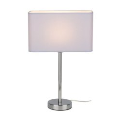 Cadre Lampa Stołowa 1xE27 Max.25W Chrom/Transparentny PVC/Biały