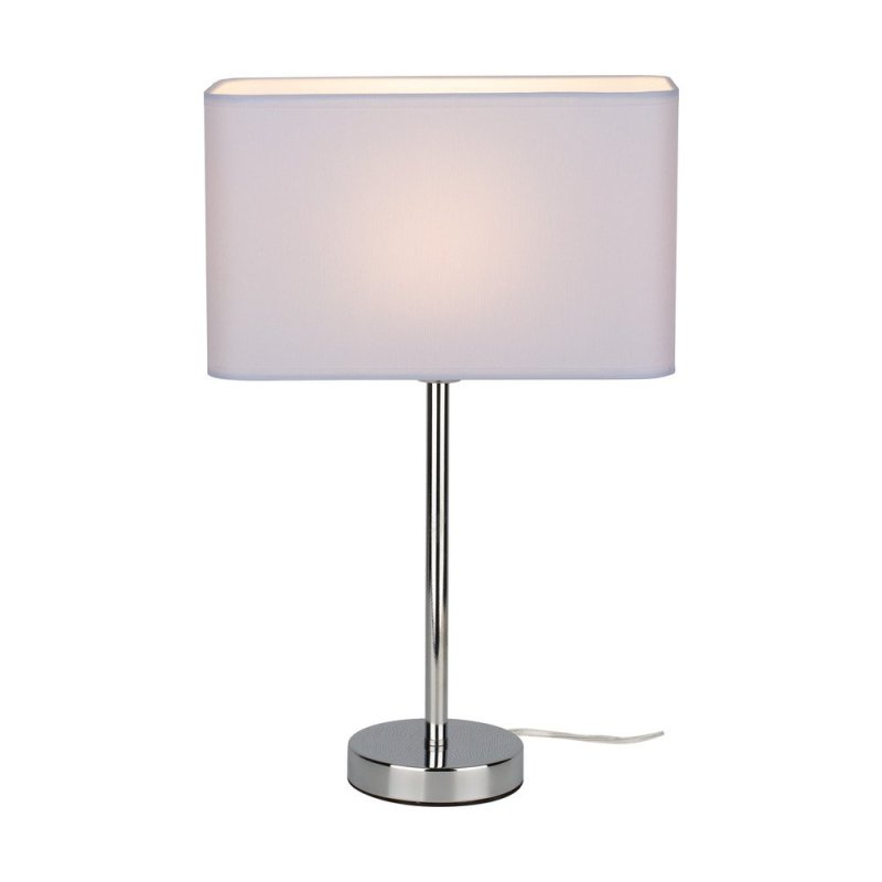 Cadre Lampa Stołowa 1xE27 Max.25W Chrom/Transparentny PVC/Biały