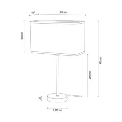 Cadre Lampa Stołowa 1xE27 Max.25W Chrom/Transparentny PVC/Biały