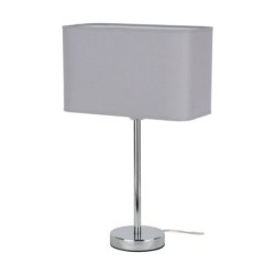 Cadre Lampa Stołowa 1xE27 Max.25W Chrom/Transparentny PVC/Szary