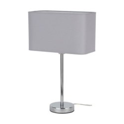 Cadre Lampa Stołowa 1xE27 Max.25W Chrom/Transparentny PVC/Szary