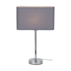 Cadre Lampa Stołowa 1xE27 Max.25W Chrom/Transparentny PVC/Szary