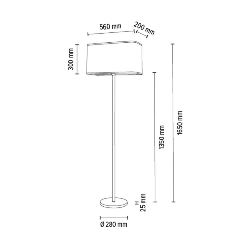 Cadre Lampa Podłogowa 1xE27 Max.40W Czarny/Czarny PVC/Czarny