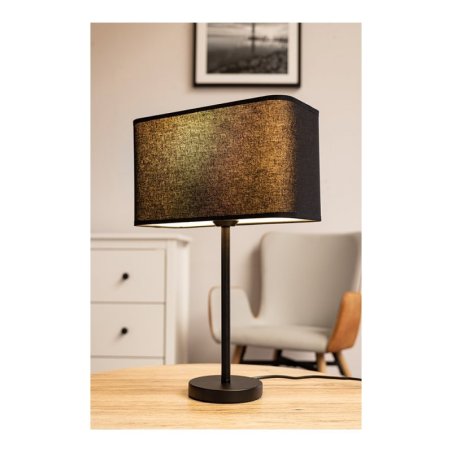 Cadre Lampa Stołowa 1xE27 Max.25W Czarny/Czarny PVC/Czarny