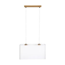 Cadre Lampa Wisząca 2xE27 Max.40W Dąb Olejowany/Transparentny PVC/Biały