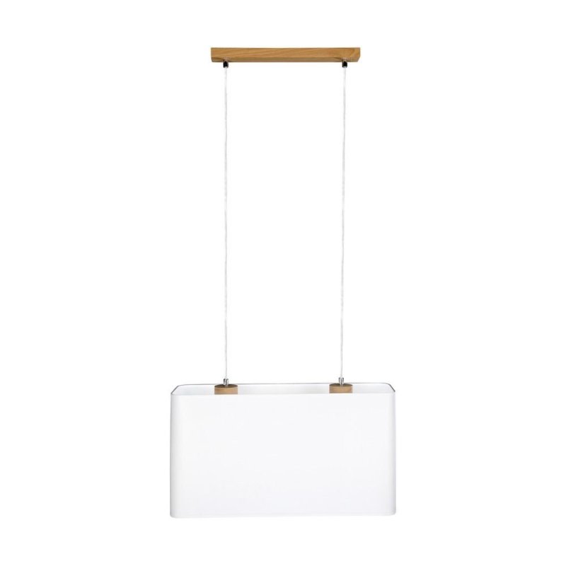 Cadre Lampa Wisząca 2xE27 Max.40W Dąb Olejowany/Transparentny PVC/Biały